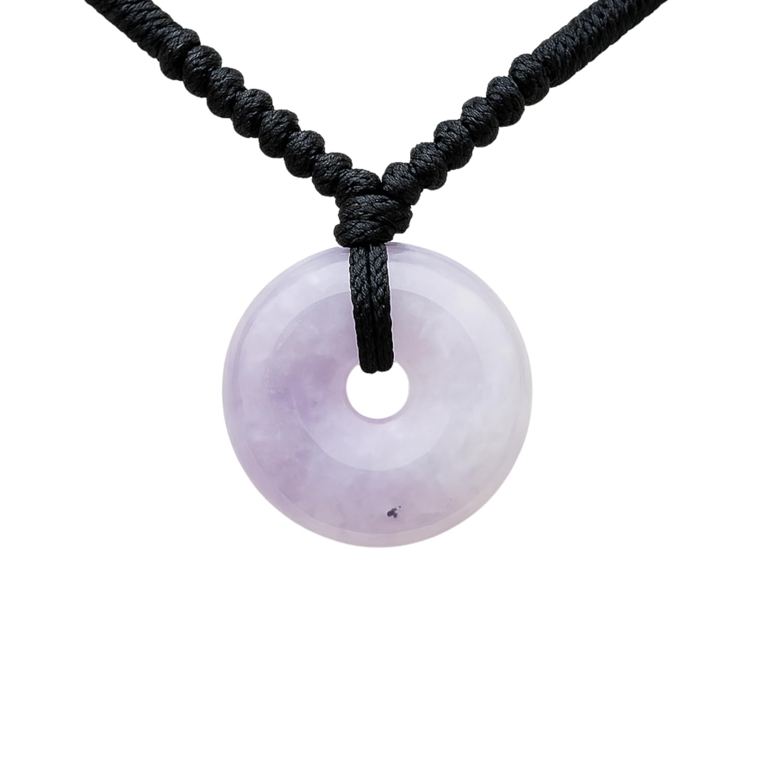 Love & Luck – Natural Jade Heart/Donut Pendant Necklace – Genuine Stone Pendant for Balance, Energy & Style