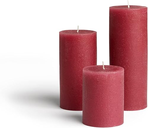 Miniatura 3 de BASK Juego de 3 velas de pilar moteadas, sin perfume, sin goteo, sin humo, para todas las ocasiones