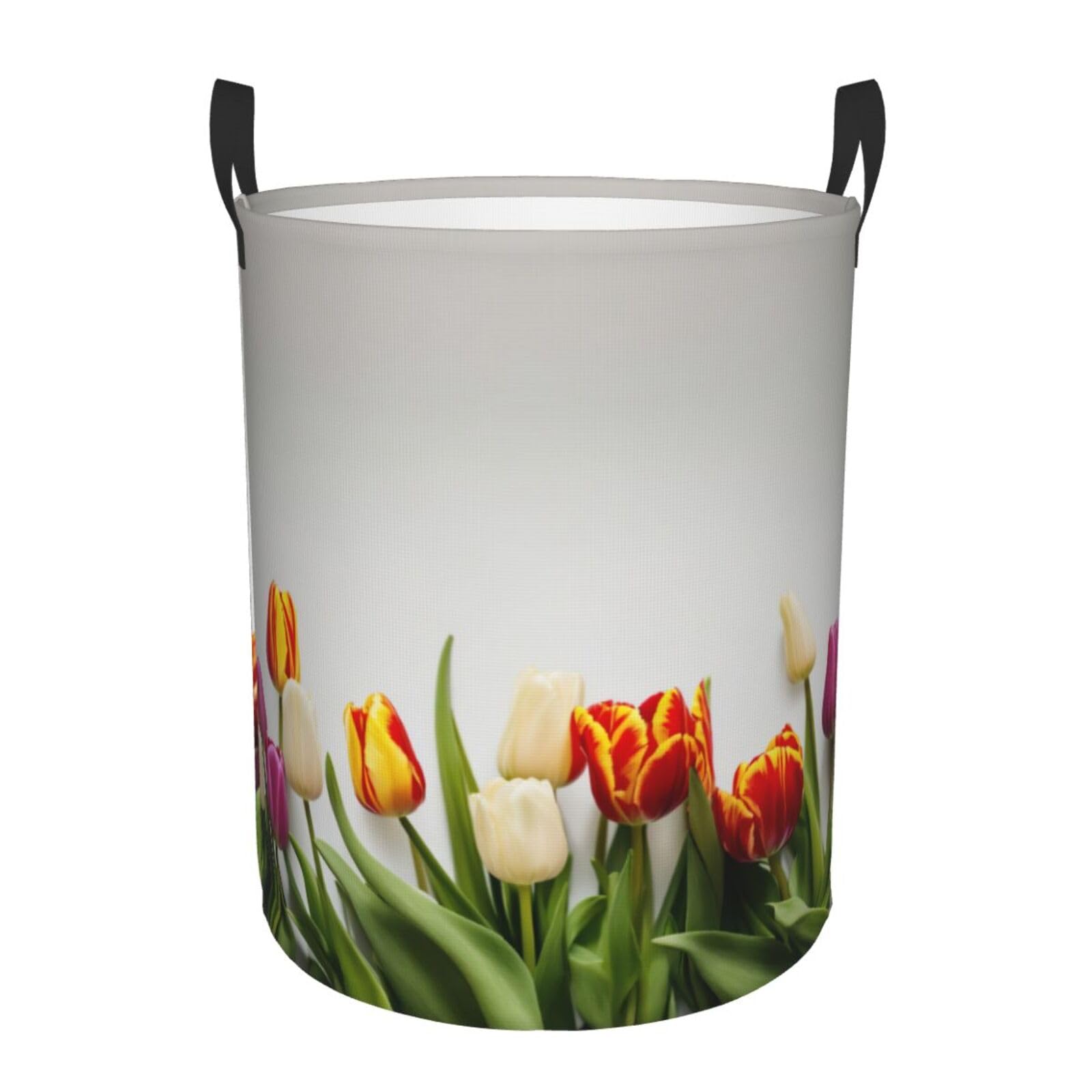 Panier à linge haut tulipes pour rangement couvertures de chambre