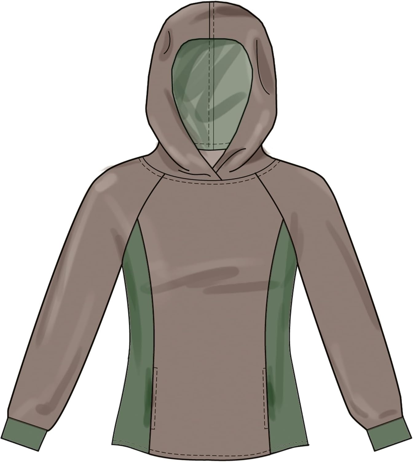New Look UN6806A Unisex Fitted Hoodies Sewing Pattern Packet, Design Code N6806, Sizes S-M-L-XL-XXL