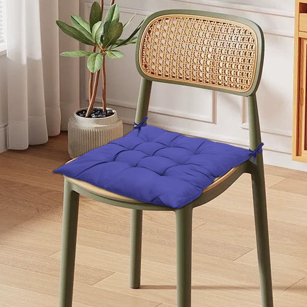 4x Stoelkussens Voor Binnen- En Buitenstoelen In De Kleur Zwart 40 X 40 Cm Tuinstoelen Kussens