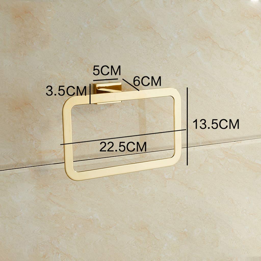 Portasciugamani Anello Quadrato in Lega di Alluminio Portasciugamani Portasciugamani Portasciugamani a Parete Ciondolo Hardware da Bagno antiruggine 22,5 cm