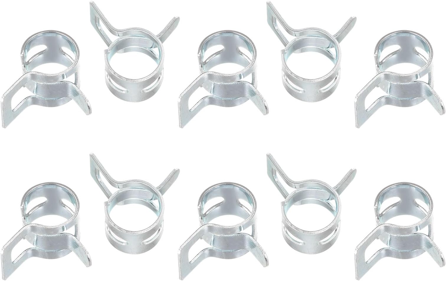 uxcell 20pcs 8mm Spring Band Type Action Fuel/Silicone Vacuum Hose Pipe Clamp Low Pressure Air Clip Clamp, Zinc Plated