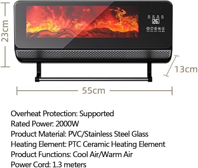 Calefactor Eléctrico Cerámico PTC 2000W con Control Remoto y Temporizador miniatura 2