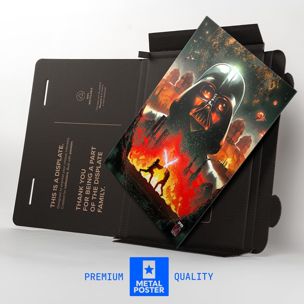 Displate Poster in metallo Star Wars - Revenge of the Sith 20th Anniversary - Darth Vader Casco - Decorazione per casa, camera da letto, arte moderna, regalo - Decorazione da parete in metallo