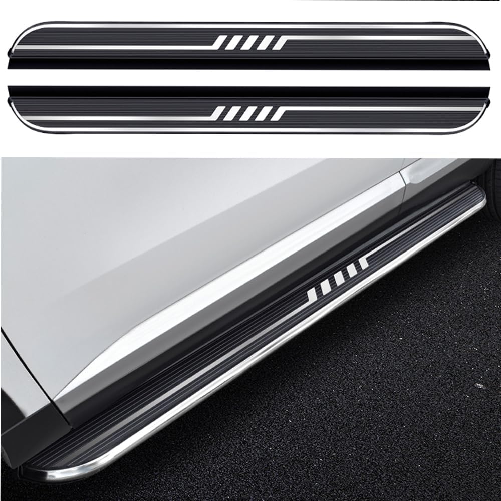 2 pcs fits for Jeep Grand Cherokee L 2022-2025 Running Board Side Step Nerf Bar Pedal Side Step ZunYue Black (with Brackets)