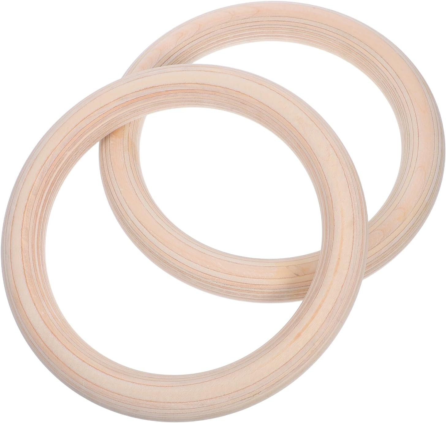 PRETYZOOM Wooden Gymnastics Rings Set 2pcs with 28mm Birch Wood Rings Strength Training Equipment for Home Gym Calisthenics Exercise