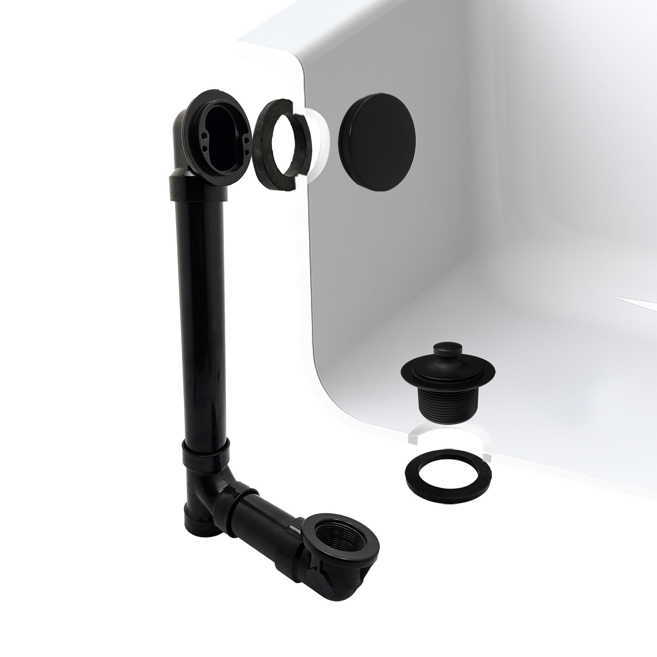 Westbrass 494144H-62 Baño Drenaje Assy, Matte Black, Schedule 40 ABS