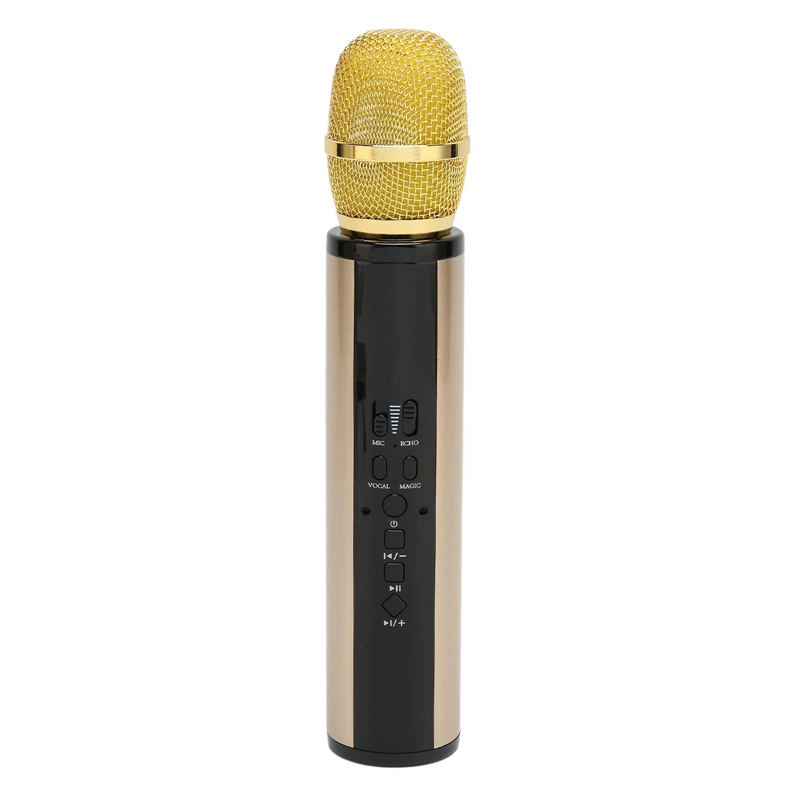 Brrnoo Handheld Microphone Wireless Karaoke Mic with DSP Noise Reduction for Singing Parties (Gold)