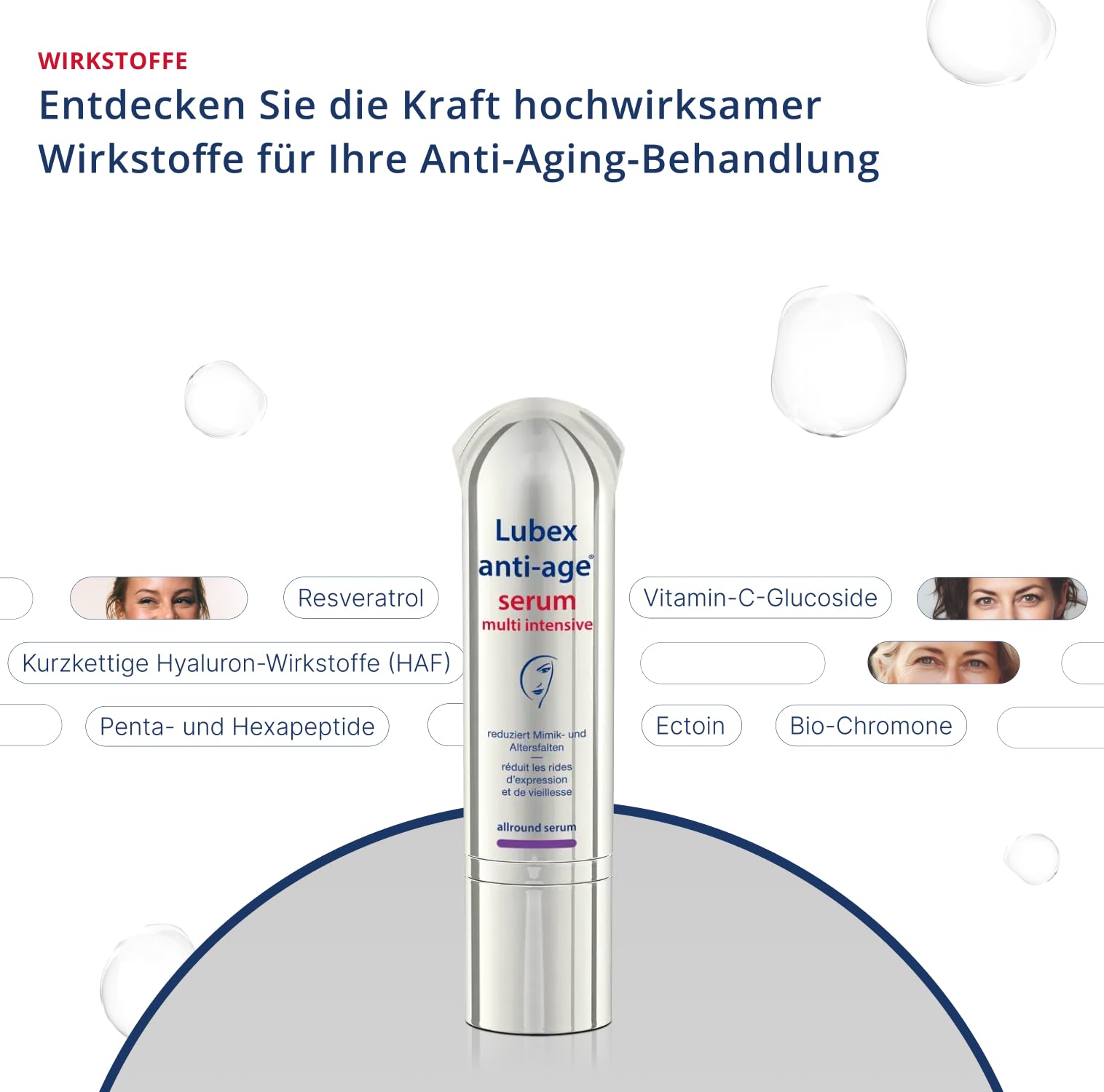 Siero multi intenso – siero anti-invecchiamento profondo con peptidi, acido ialuronico e retinolo, per ogni tipo di pelle, per la cura delle rughe, ideale per pelli mature, 30 ml