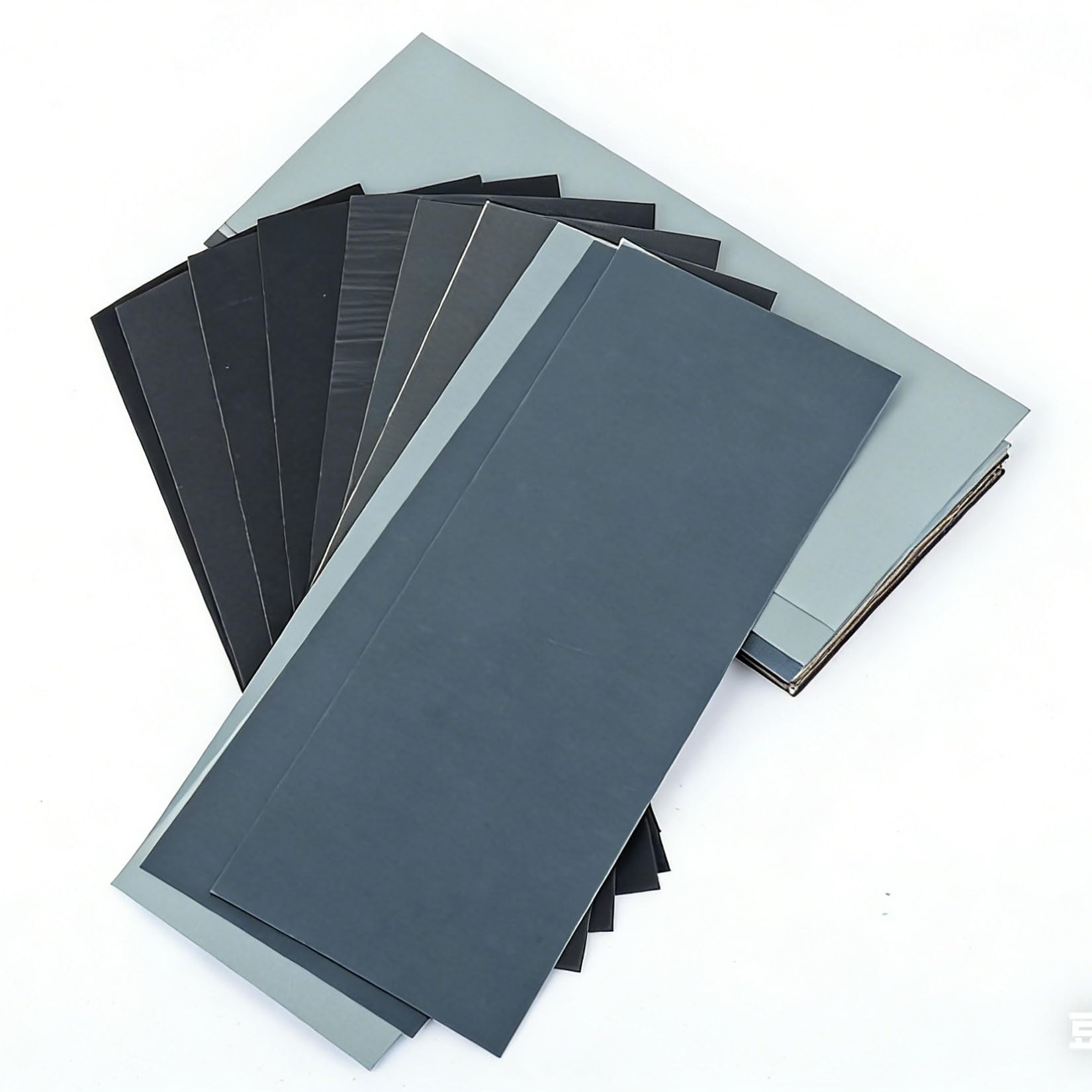 Set di 21 Fogli di Carta Vetrata 60 80 100 120 150 180 220 240 320 400 600 800 1000 1200 1500 2000 2500 3000 5000 7000 10000 Grana, Carta Abrasiva per LegnoCarta Vetrata Fine.(23 x 9,3 cm)