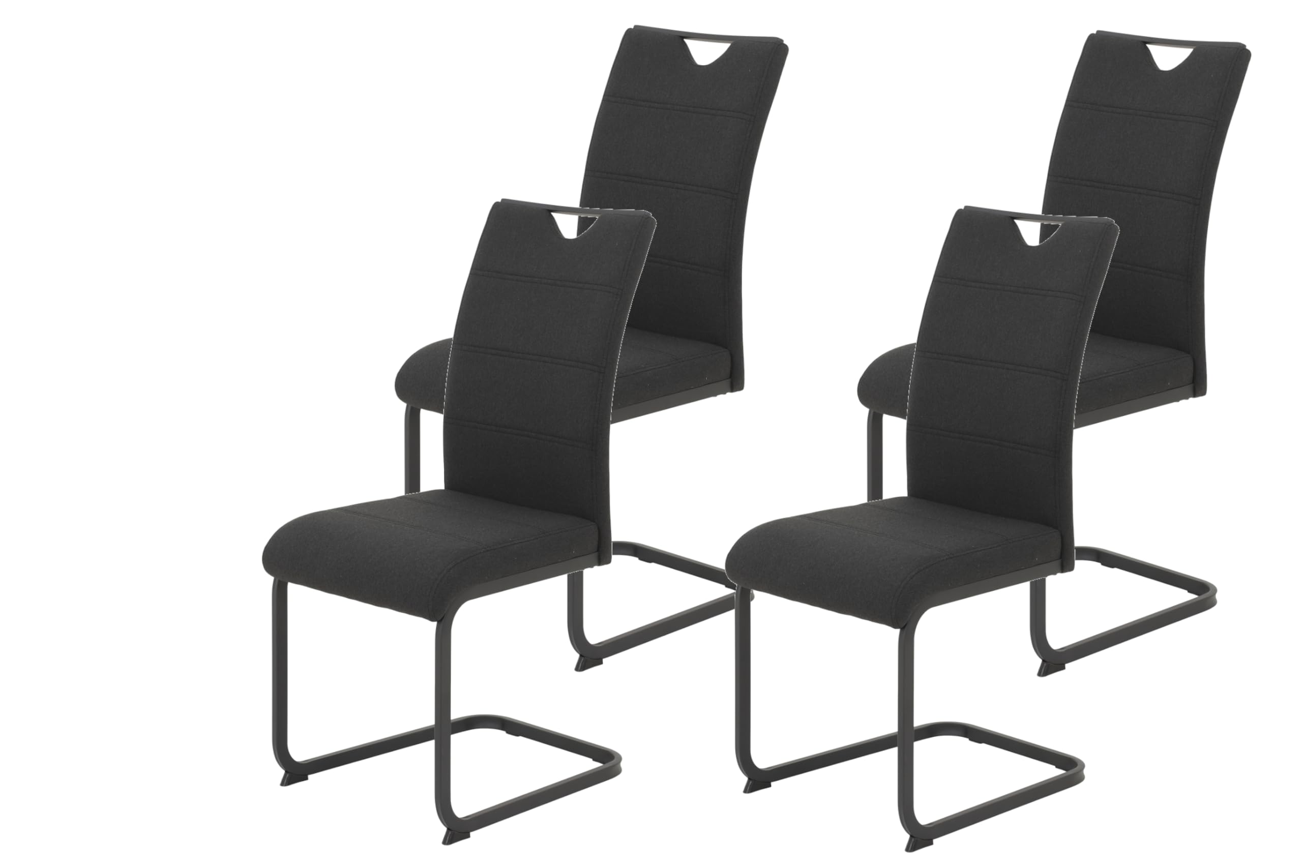 Chaise de salle à manger lot de 4 avec dossier ergonomique et tissu Mars