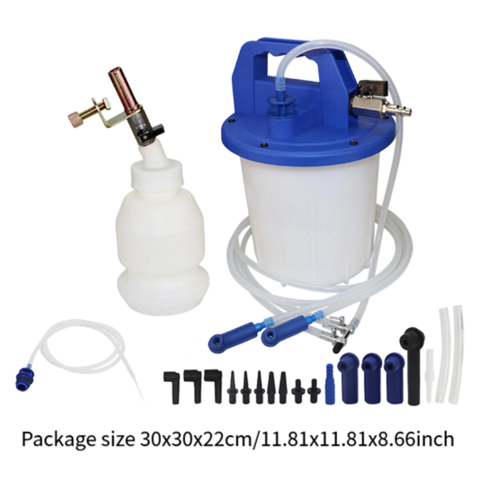 Qianly Kit Extractor de Líquido de Frenos Automóvil con Adaptadores Y Botella Neumática de 3L Diseño Conveniente Y Fácil Limpieza Adecuado para Mantenimiento