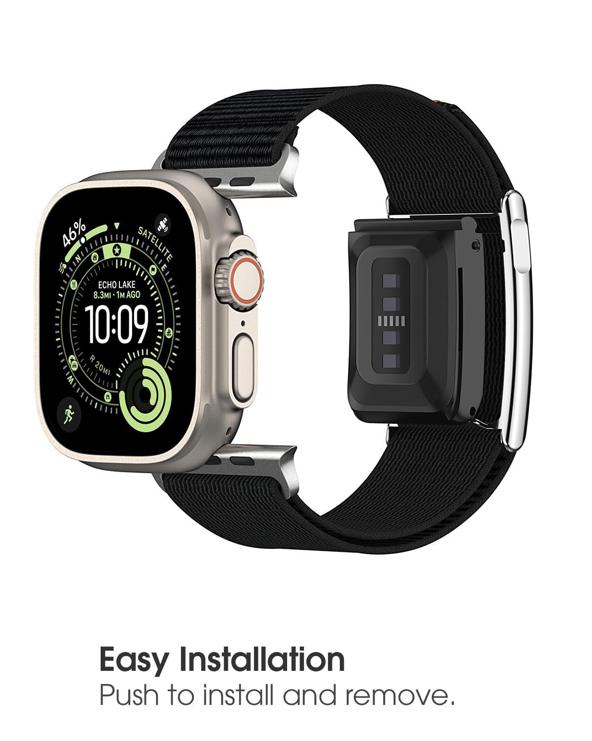 Nylon Sport Band Compatible with Whoop 5.0 Apple Watch Combo Band, Adjustable Fitness Wristband with Metal Bumper Case for Whoop 5.0/ MG One Peak LIFE & iWatch 44/45/46/49mm - 5