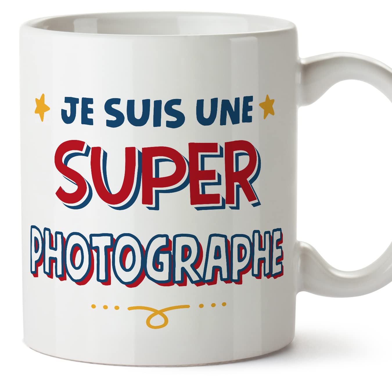 MUGFFINS Photographer Woman Mug - in French - Je Suis Super - Funny Gift for Colleagues - Ceramic 11oz Mug