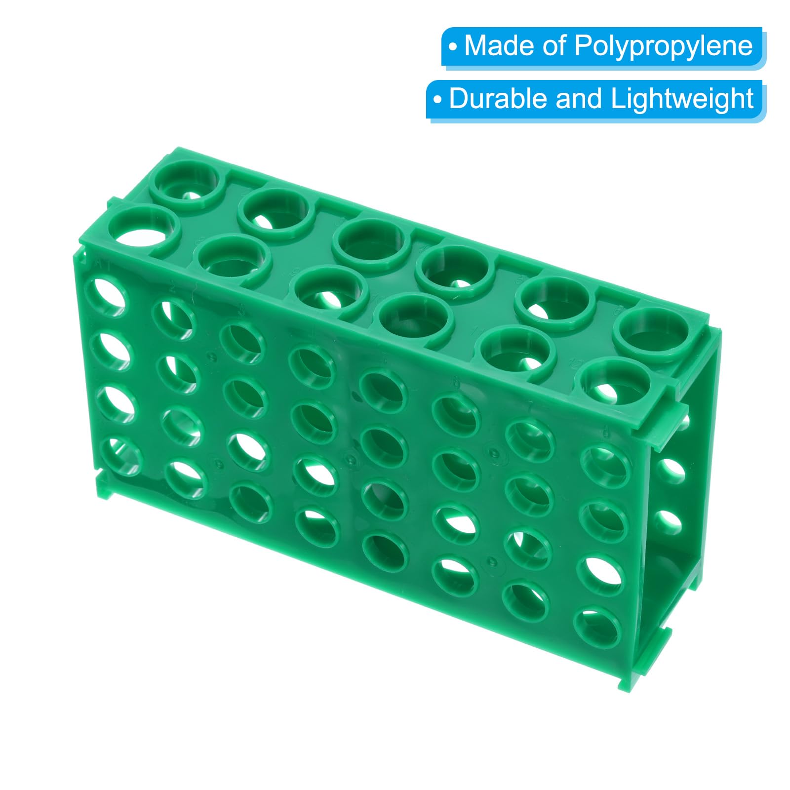 PATIKIL Porta Provette Da 80 Pozzi 1 Pezzo Porta Flaconi A Quattro Pannelli Supporto Per Provette Da Centrifuga Per Microprovette 0.5/1.5/2/10/15/50ml Verde