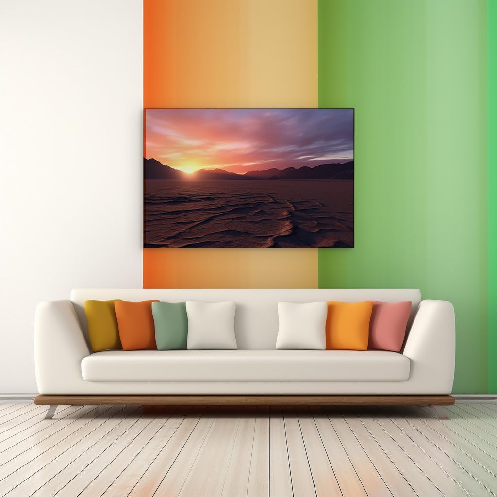 Canvas for Living room. Whispers of Solitude in the Dunes at Dusk, 27 x 18 inch Canvas Wall Art - Contemporary Masterpieces - Modern Home Decor - 69x46 cm (27x18 inch)