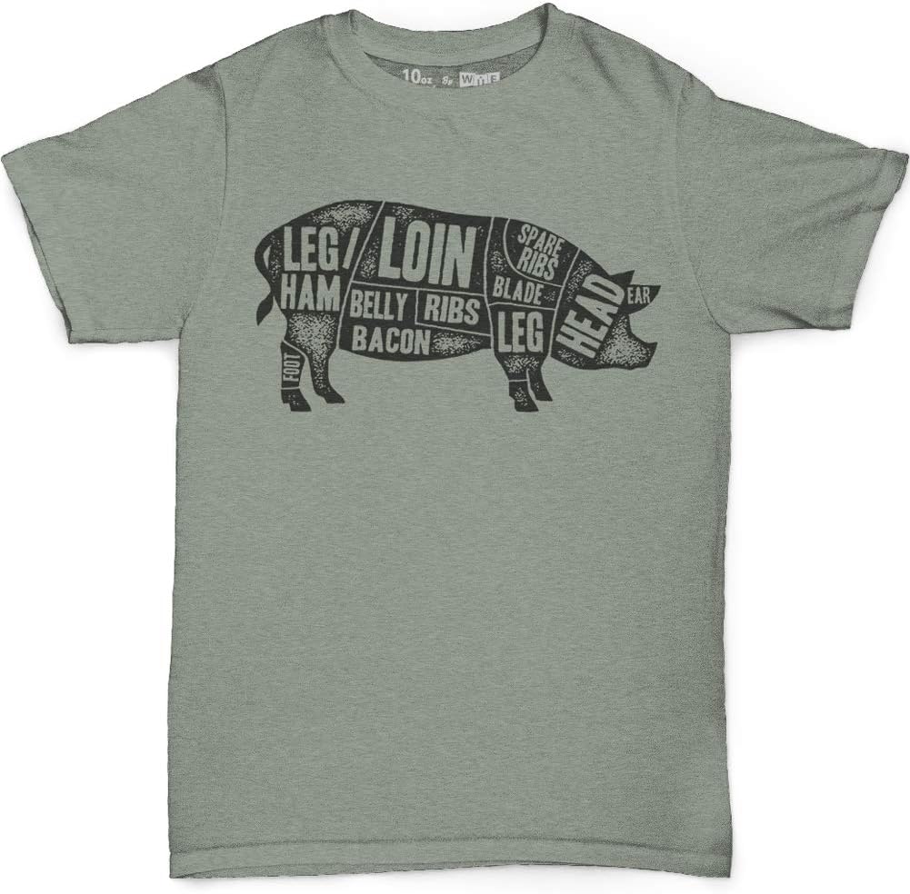BBQ Grill Funny t Shirt for Men Pork Cuts Grilling Gifts for Cooking