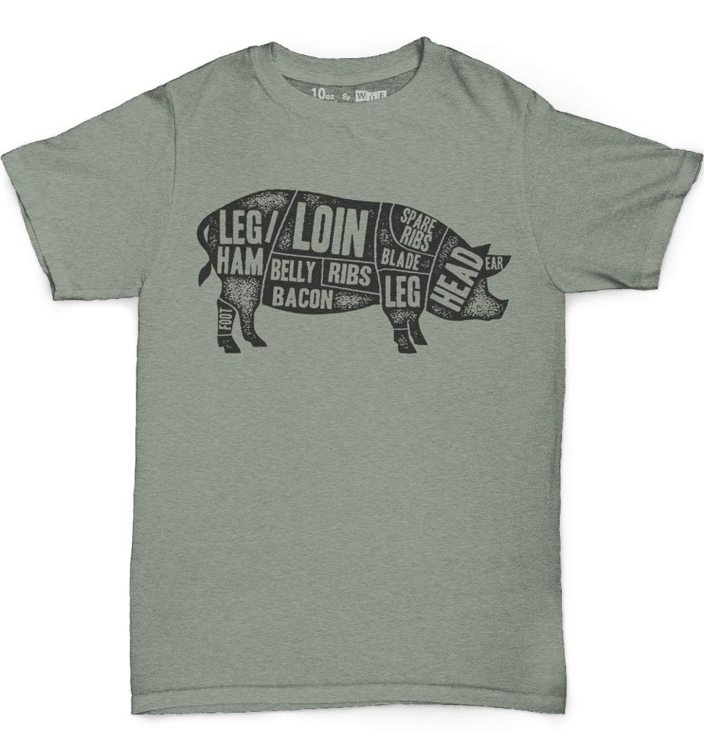 BBQ Grill Funny t Shirt for Men Pork Cuts Grilling Gifts for Cooking