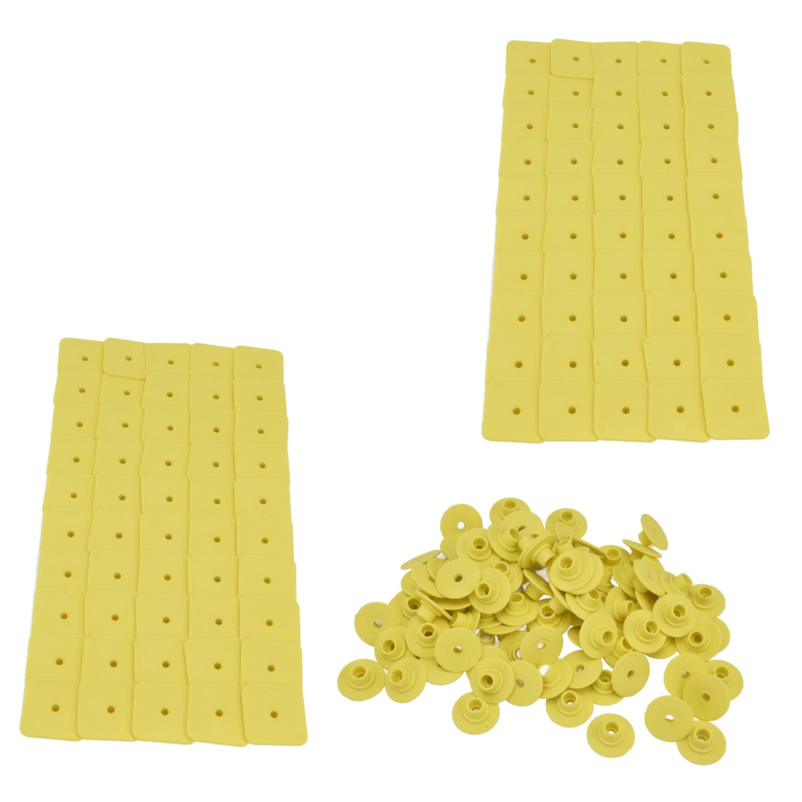 Set di Marcatori di Etichette per Orecchie di Bestiame Gialle Durevoli Facile Identificazione e Prevenzione dei Furti 100 Set