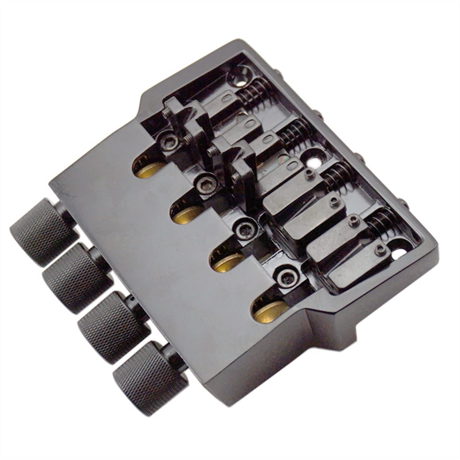 Parti di ricambio chitarra 1 Set Di Rulli Nera Sella 4 Corde Bass Guitar Bridge Per Accessori Per Chitarra Per Chitarra Senza Testa PARTI Strumento Musicale