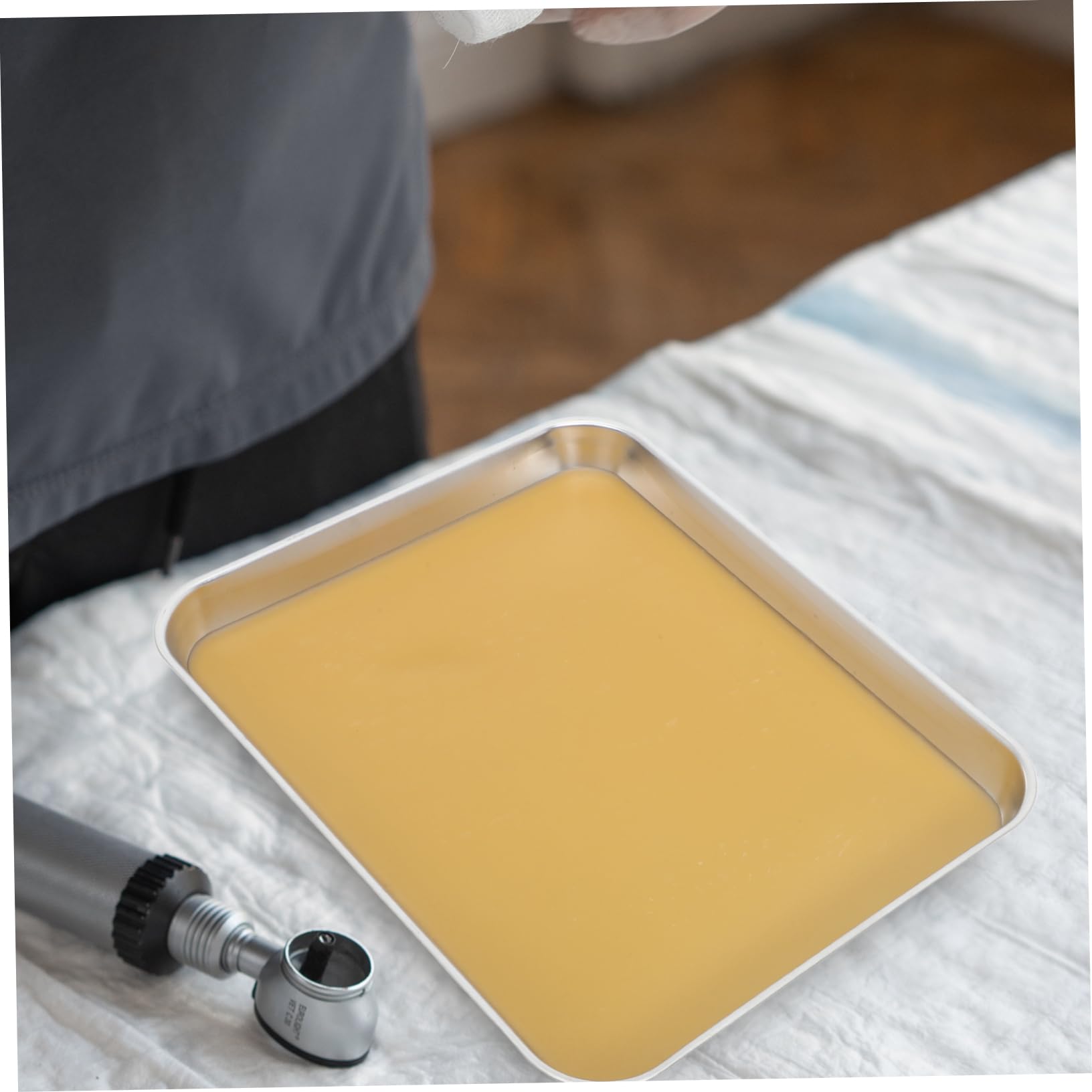 TOPBATHY Vassoio Per Dissezione in Inossidabile Con Cera Per Laboratori Biologia Vassoio Per Dissezione in Metallo Con Base in Cera Design Spazioso Per Esame Campioni Grandi o Multipli