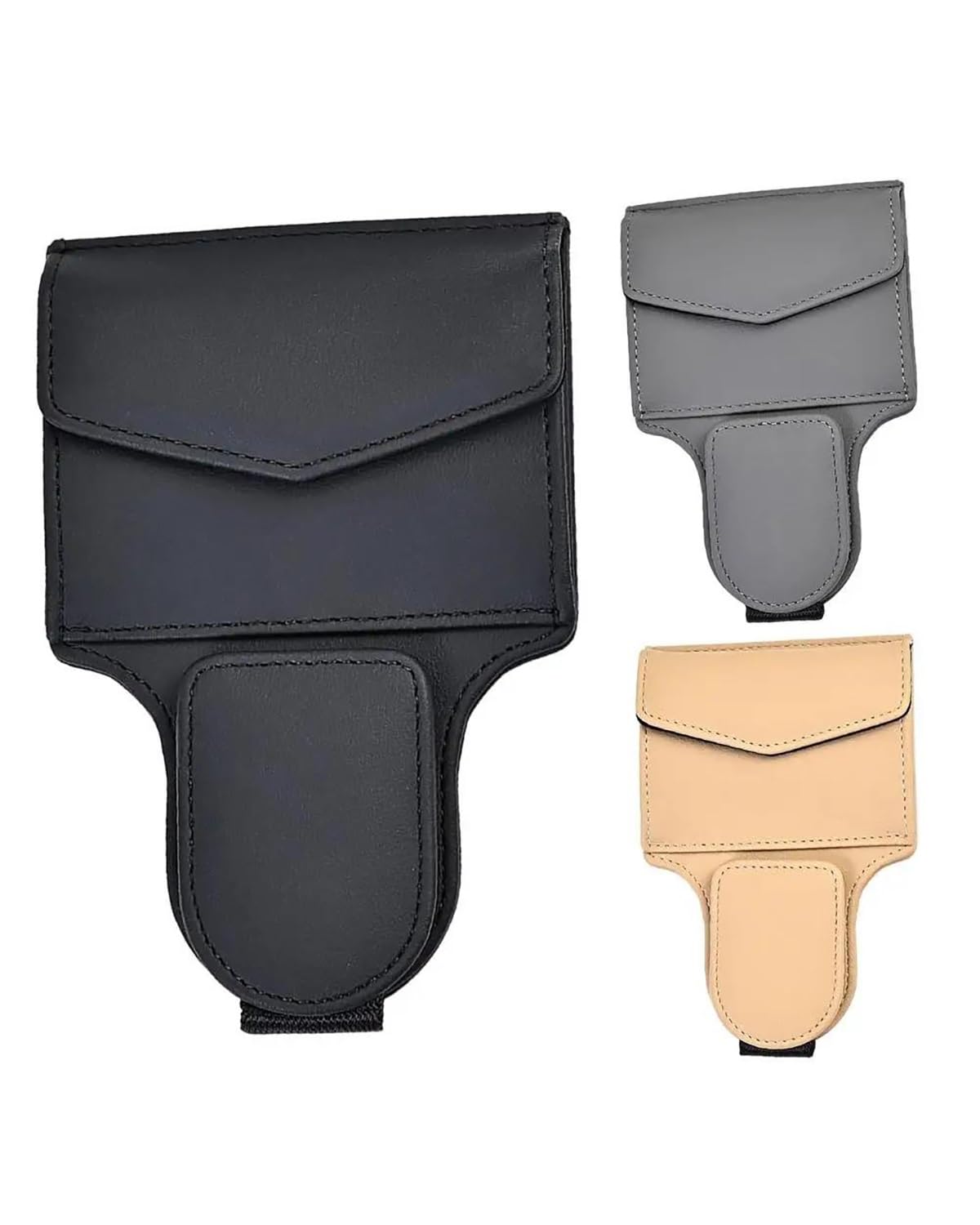 Sonnenbrillenhalter, Sonnenblenden-Clip, Kfz-Brillenhalter, Sonnenblenden-Clip, Universal-Brillenhalter mit Mehreren Fächern, Zubehör für Autos, Sonnenbrillenhalter (Beige)