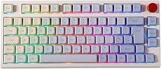 EPOMAKER Monet TH80 PRO 75% ISO(UK) Hot Swap RGB 2.4Ghz/Bluetooth 5.0/Wired Mechanical Keyboard with MDA PBT Keycaps, 4000mah Battery, Knob Control for WIN/Mac/PS4/PS5/Xbox (Gateron Pro Yellow)