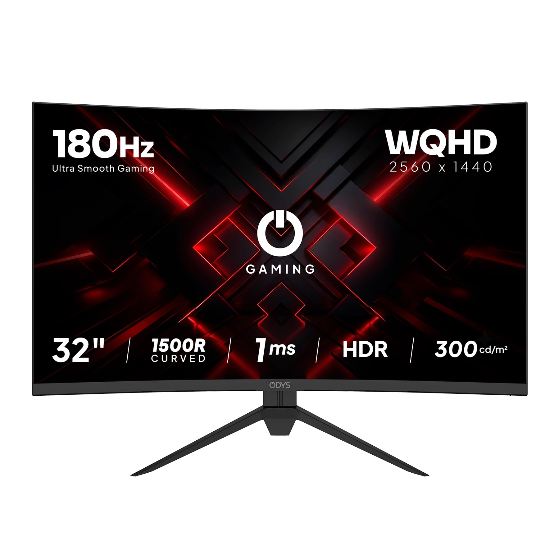 ODYS Gaming Monitor XP32-X 32 Zoll Curved 1500R 180 Hz WQHD 1 ms HDR FreeSync G-Sync HDMI DP