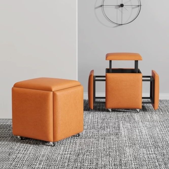 Tabouret ottoman empilable 5 en 1 : optimisez votre petit salon