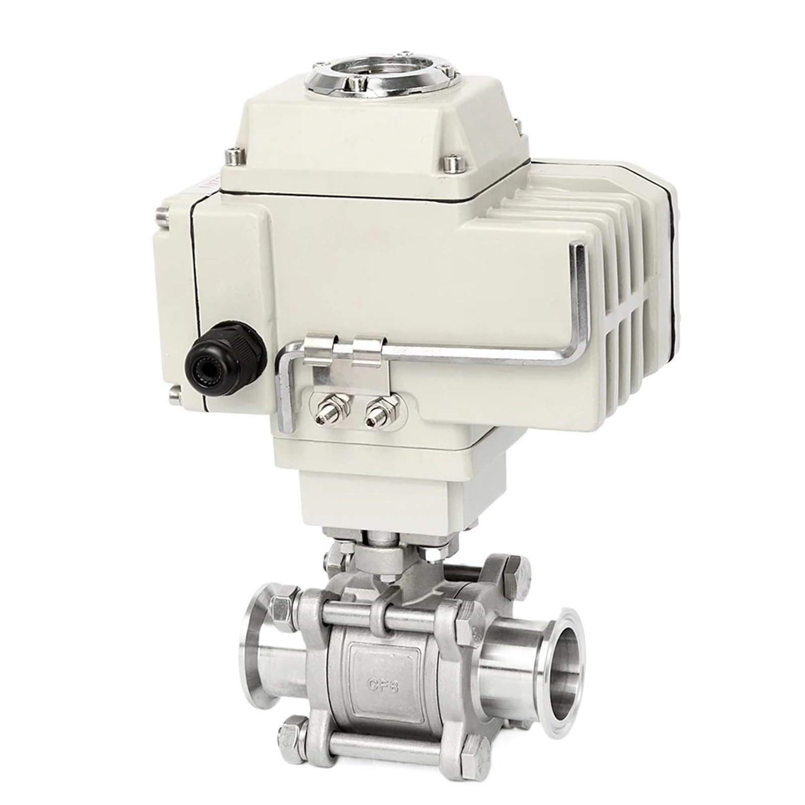 DN25 Φ32 Stainless Steel Electric Ball Valve - High Platform Motorized Control Valve, 220VAC Tri-Clamp Ferrule Type(12vdc)