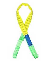 Vista 2 de QWORK Paquete de 2 Eslingas de Elevación de 2" x 5' Correas de Eslingas de Tela de Poliéster, Eslinga de Elevación Plana de Ojo Resistente, Eslingas