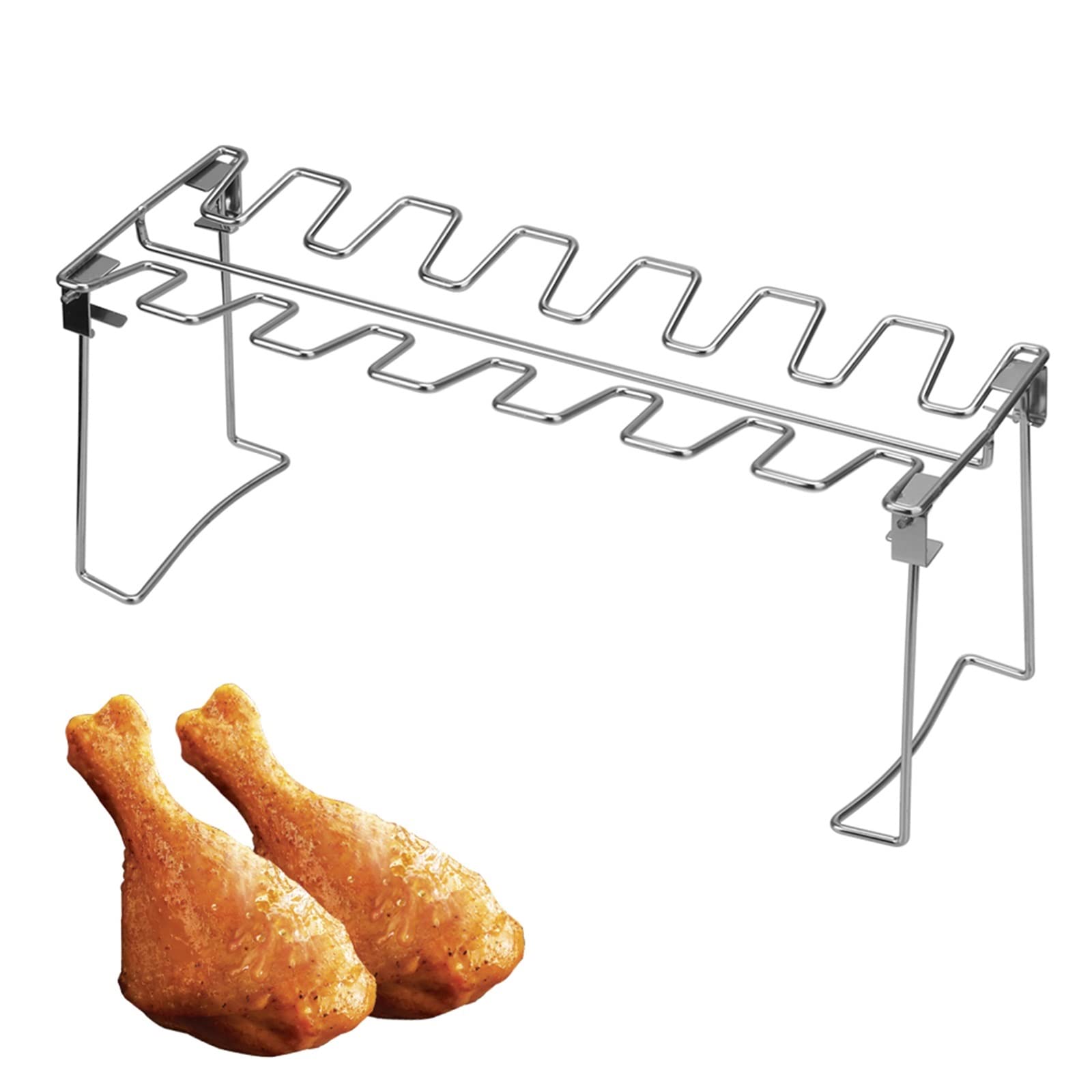 Parrilla antiadherente para pierna de pollo asado, rejilla de acero inoxidable para asar, barbacoa, costilla, ala de pollo