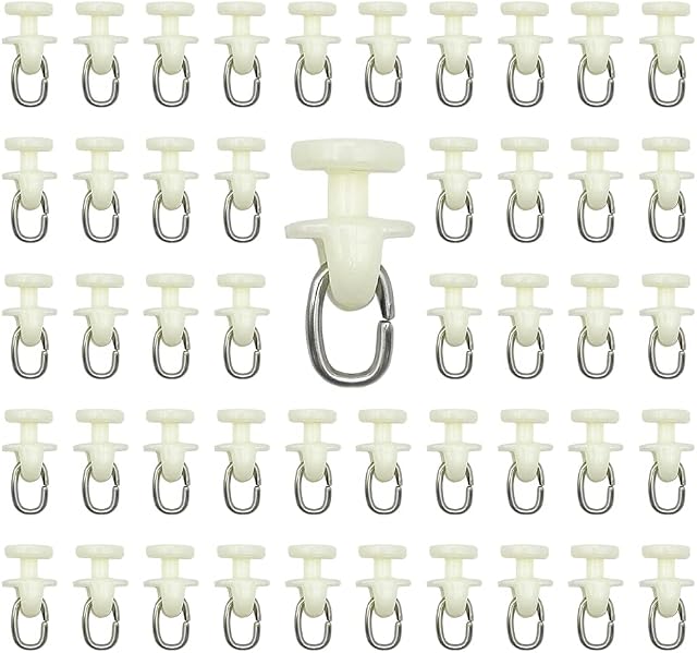 HLIWS Plastic Curtain Hooks Gliders-100 pcs Mute Rod inner rail track Slides Rollers,Caravan Curtain Hooks,Fit for 11mm Wide Curtain Track Rail(White)