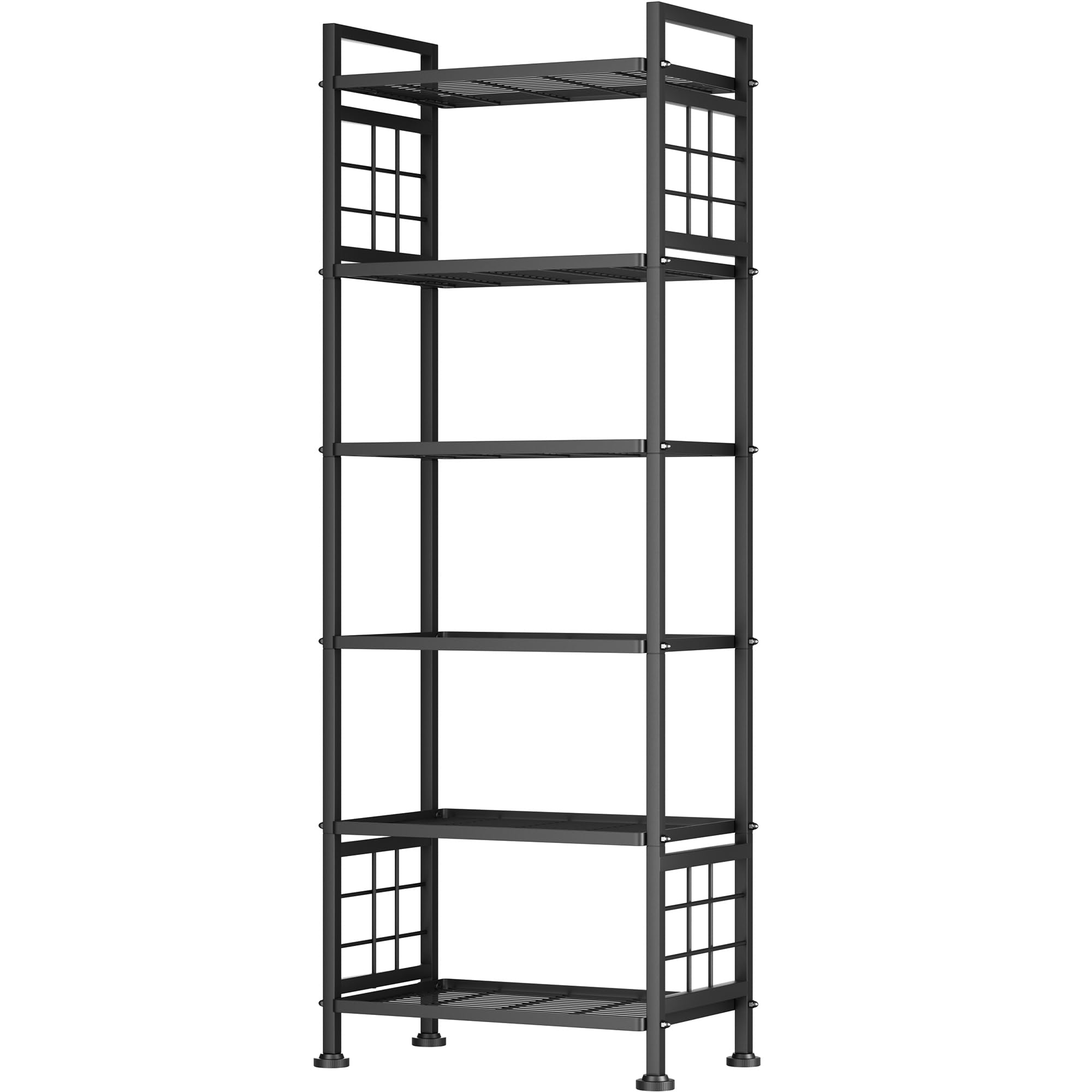 GIOTORENT 6-Draht-Garagenregal, Aufbewahrungsregale, Metallregal, Speisekammerregal, Küchenaufbewahrung, verstellbares Regal, 408 kg Kapazität, für Wäsche, Küche, Badezimmer, Organizer (schwarz)