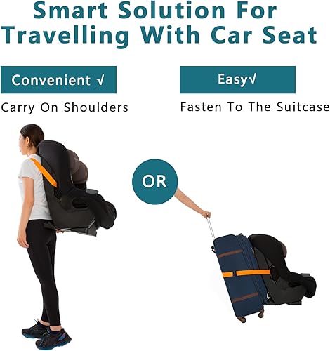 Miniatura 3 de Cinturón de viaje para asiento de automóvil para viajes aéreos, bolsa de viaje para asiento de automóvil, duradera y fuerte, con hebilla de metal,