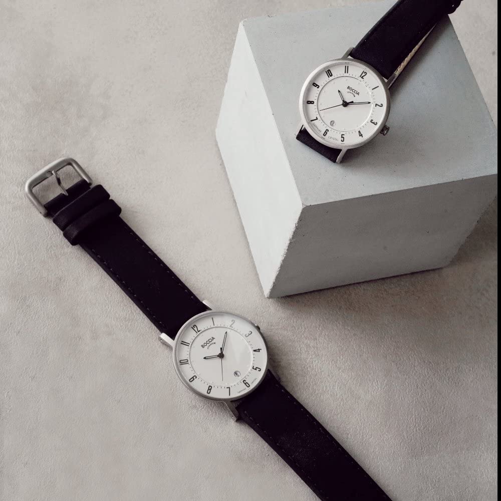 Boccia Herrenuhr Analog Quarz mit Lederarmband – 3533-03