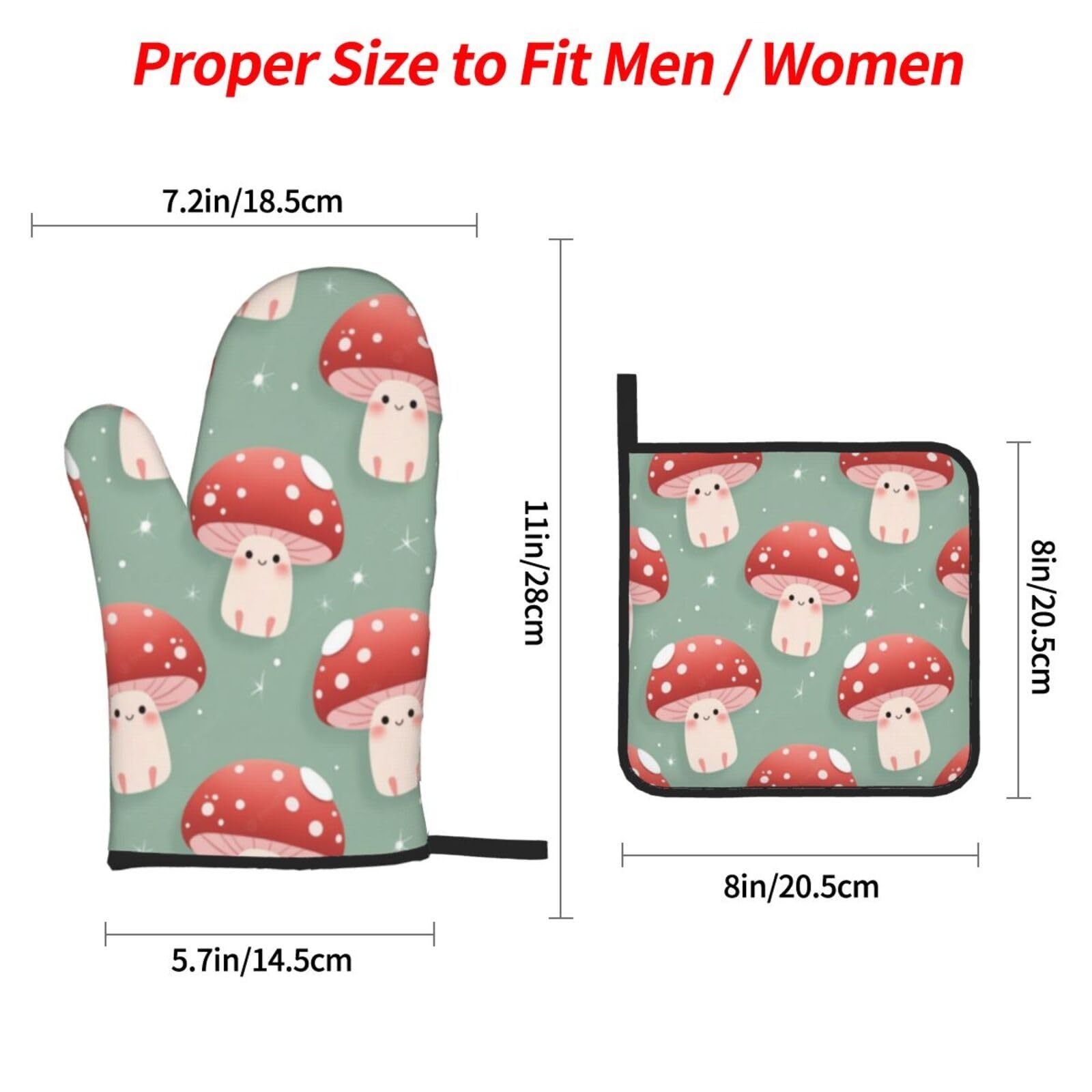 Guantes de Barbacoa Manoplas de Cocina Agarraderas Bolsillo Agarre Flexible
