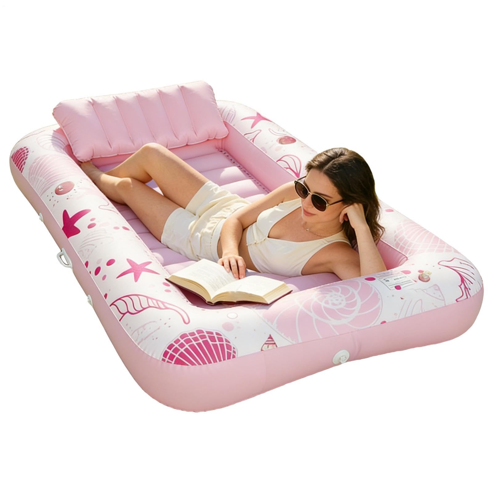 Lettino gonfiabile da piscina, lettino prendisole a solarium, piscina estiva con design leggermente gonfiabile, lago da spiaggia con comoda funzione di riposo, lettino da piscina solarium per adulti