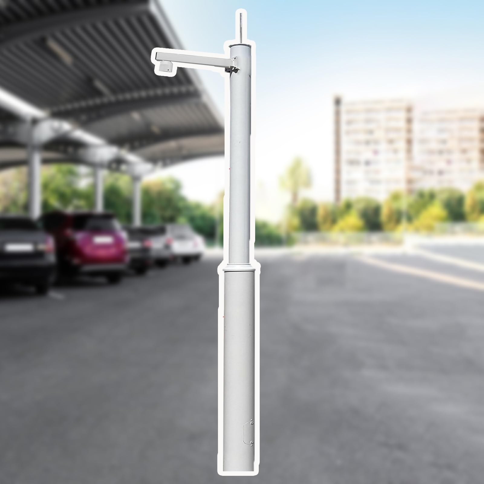 Aioneer Parking Lot Surveillance Pole For Dome/Camera, Long Security Camera Pole Ground Mounting, Free Standing Flag Monitoring Pole Tubes-Single Ball-1.5 m (4.9 ft)