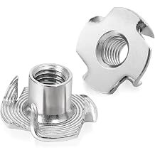1/4 "-20 الفولاذ المقاوم للصدأ T-Nuts المتينة المضادة للتآكل الخيط إدراج Tee Nut أربعة شوكات الجوز للخشب والأثاث ، 50 PCS
