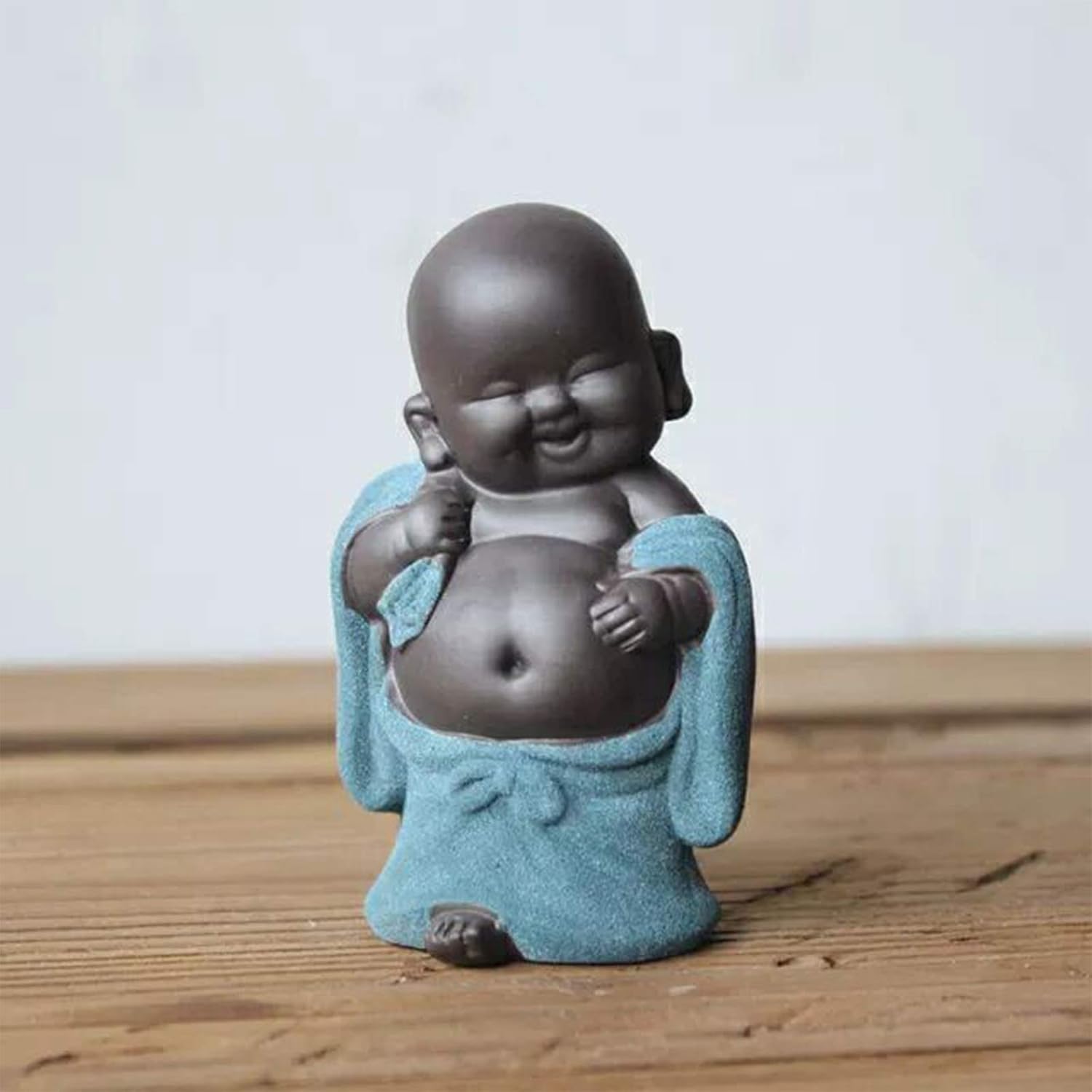 Laughing Buddha Statue Chinese Baby Buddha Decor Little Monk Figurine Smiling Buddha Arts And Crafts Maitreya Cute Budda Dolls For Home Office Car Decors Ornaments Tea Accessories Make You Happy Home Decor