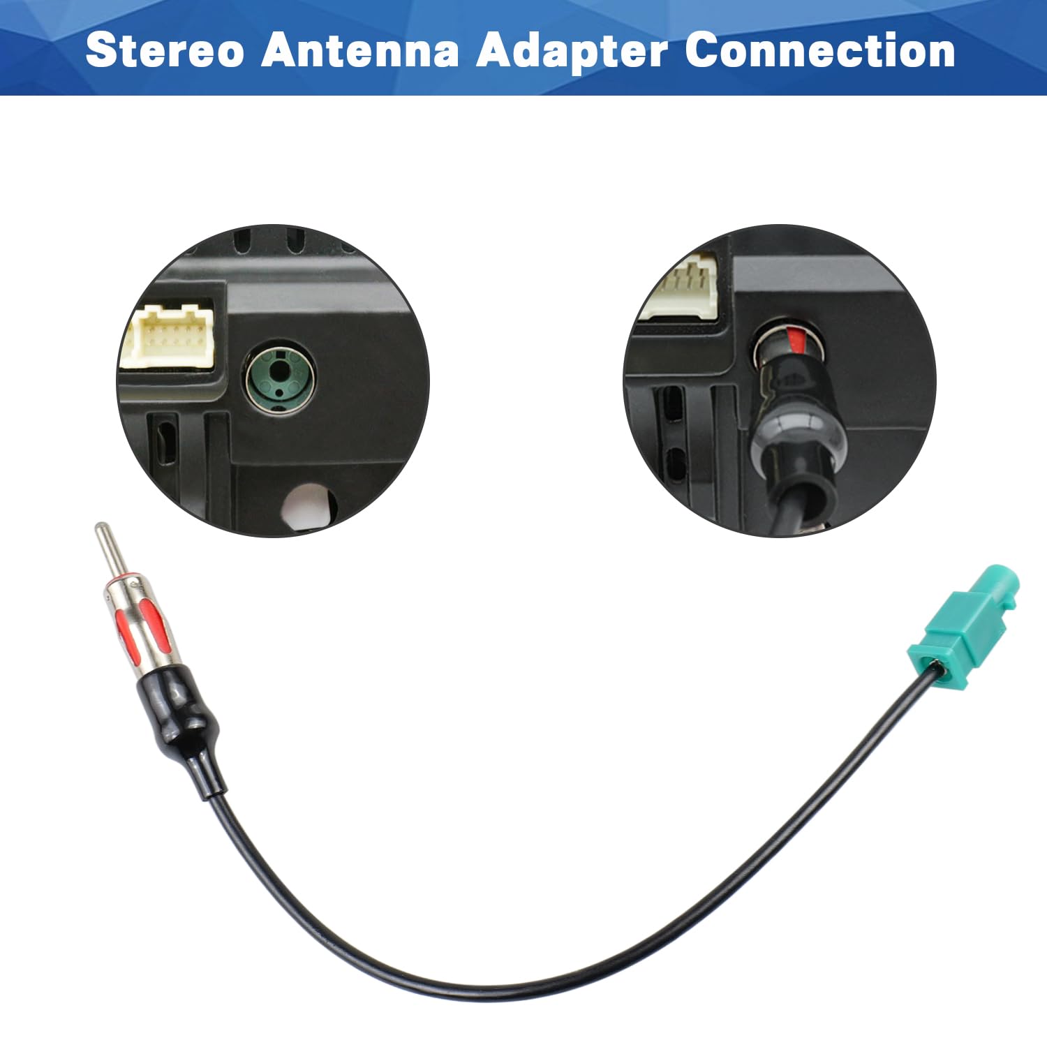 Cable Adaptador De Antena Para Radio Coche - Conector DIN Macho Para Instalar Radio Aftermarket En Honda, Mazda Y Otros