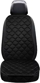 Capa Protetora De Banco Para Carro Com Encosto Em Suede Design Sofisticado Confortável e Elegante (Preto)