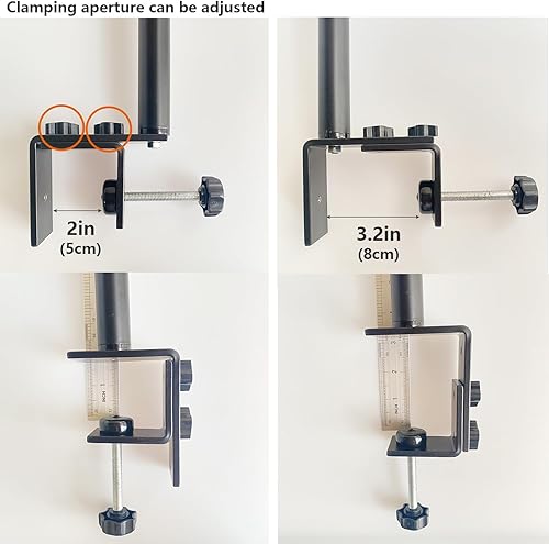 Miniatura 5 de UISKOOPW Poste de mesa IV, postes portátiles para viajes, soporte plegable para poste IV, soporte portátil ajustable para tubo de alimentación con 4