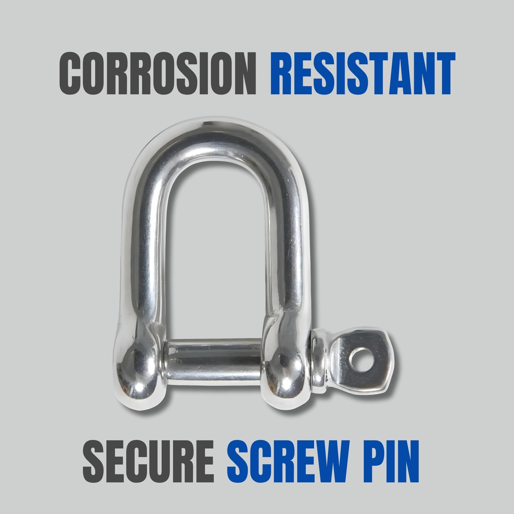 MarineNow - Grillo a D in acciaio inox 316, misura e quantità di confezione (12 mm, confezione da 10 pezzi)