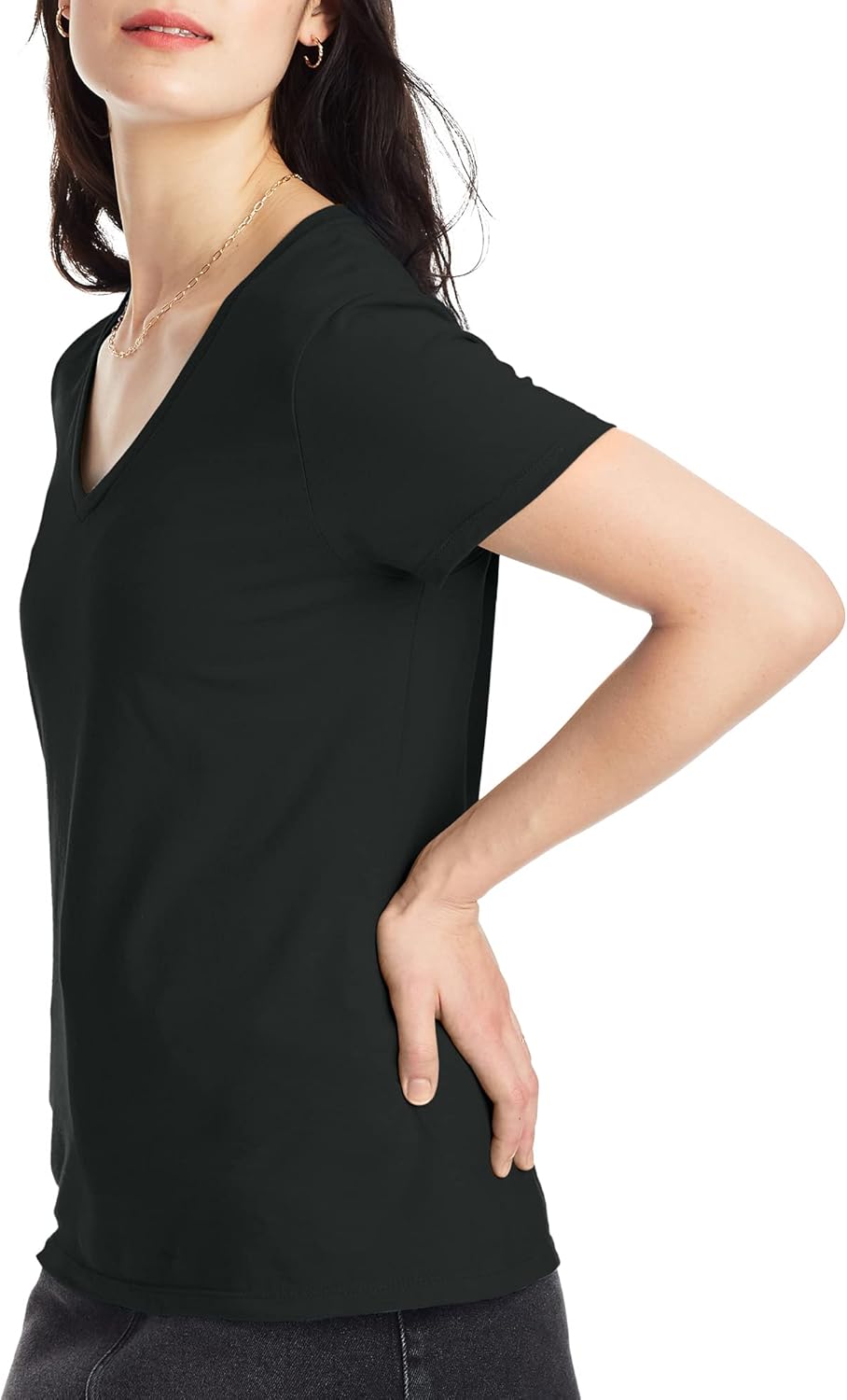 Hanes Women’s Perfect-T Short Sleeve V-Neck T-Shirt at Amazon Women’s ...