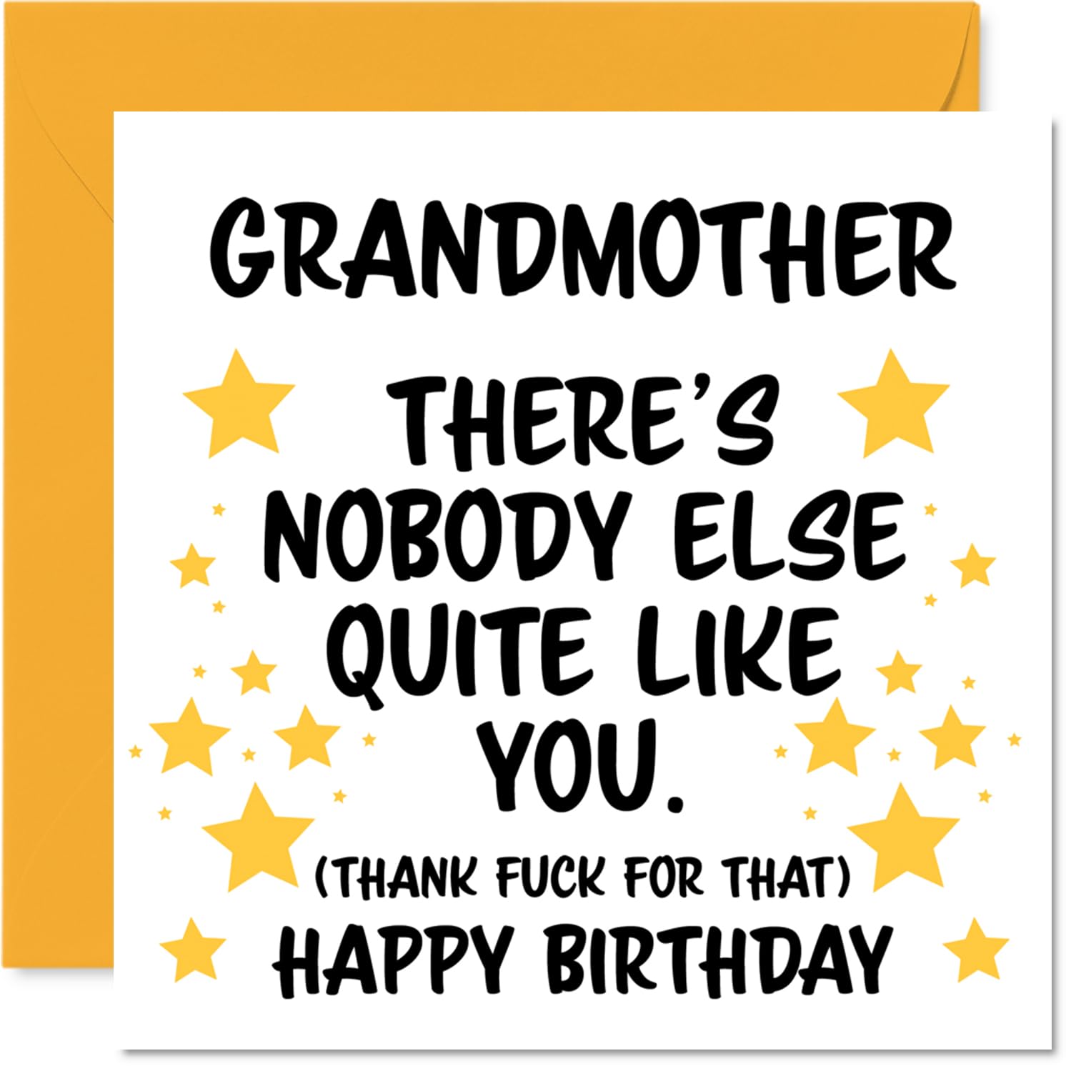 Grandmother Birthday Card - Nobody Else Quite Like You - Happy Birthday Card for Grandmother from Grandson Granddaughter, 145mm rude funny Bday Greeting Cards
