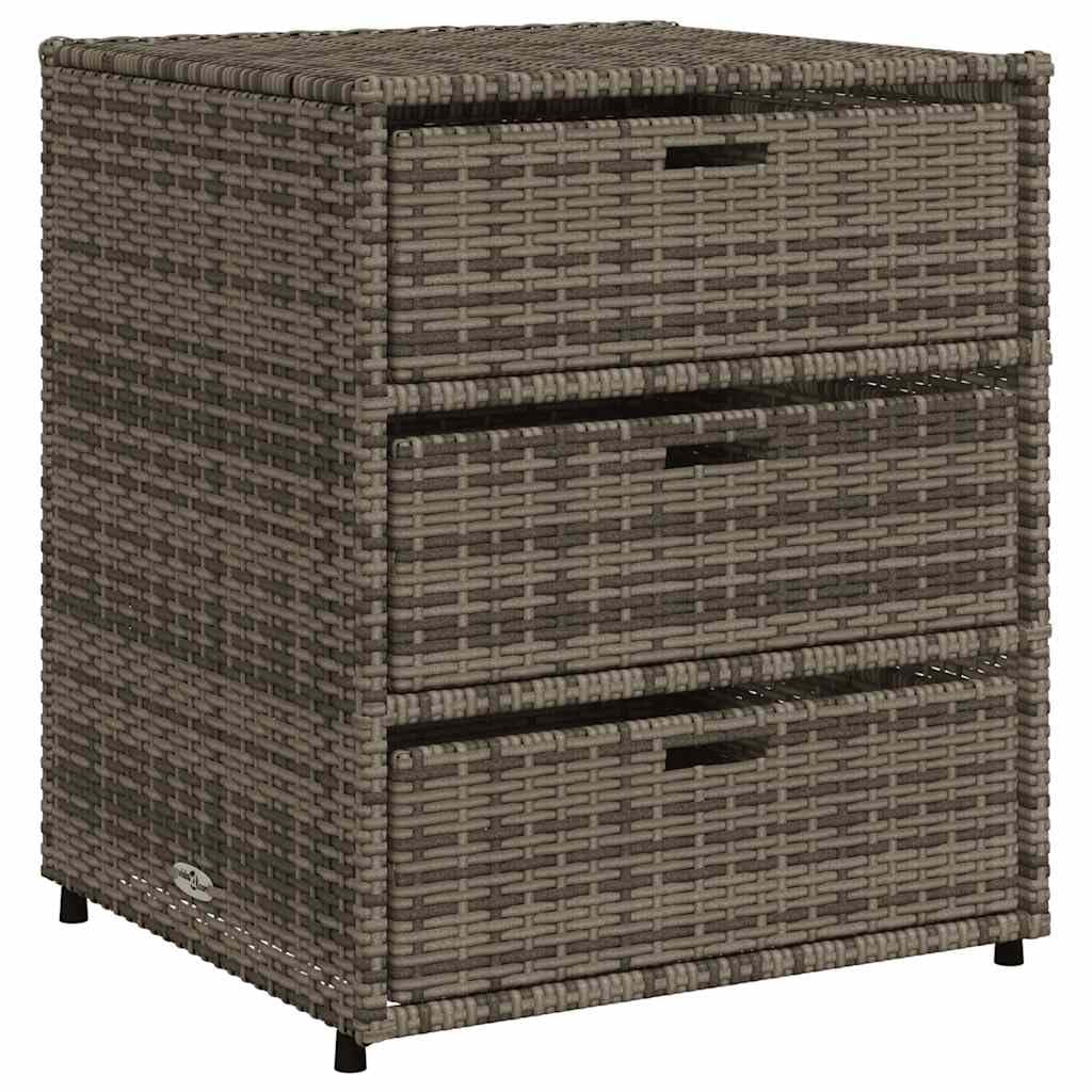 Armoire de jardin grise 55 x 59 x 69 cm en rotin synthétique