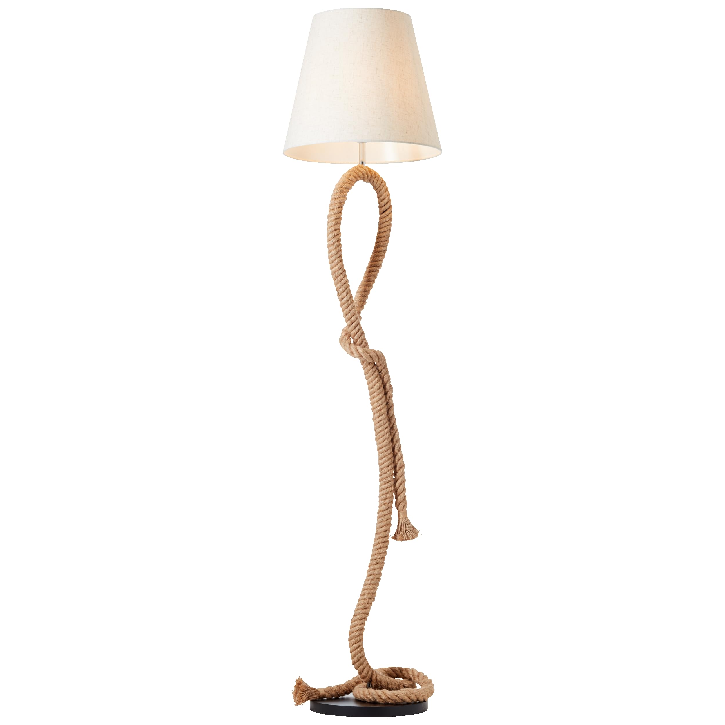 Lightbox Standleuchte 1-flammig - Stehleuchte in natur/weiß - Stehlampe für Wohnzimmer, Schlafzimmer & Esszimmer - exkl. E27 LED